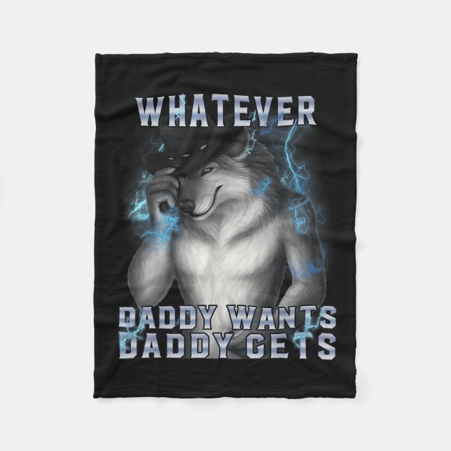 Couverture Polaire Ce que Daddy veut papa obtient Werewolf mèmes Br (Devant)