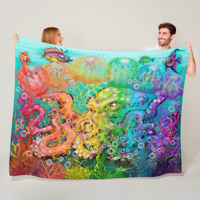 Couverture Polaire Ceinture arc-en-ciel (En situation)