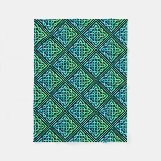 Couverture Polaire Ceinture celtique - Blanche polaire bleu diamant (Devant)