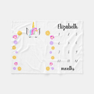 Couverture Polaire Célébration florale d'Unicorn Baby