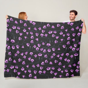 Couverture Polaire Cellules bleues de minuit, cloches, Bellflowers 2