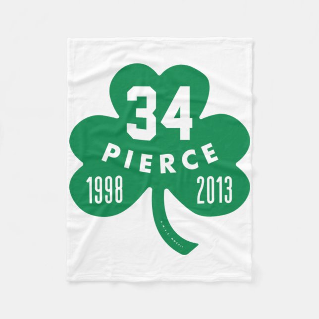 Couverture Polaire Celtics - Pierce 34 Retraité Numéro Clover (Vert) (Devant)