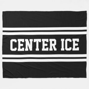Couverture Polaire CENTER ICE Amusant Athlétique Noir Blanc Rayures d