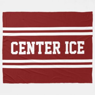 Couverture Polaire CENTER ICE Texte Rouge Blanc Rayures de Course