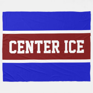 Couverture Polaire CENTRE DE LA GLACE Rouge foncé Bleu royal Bandes b