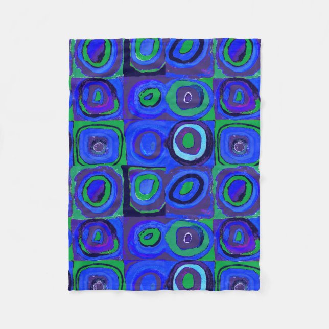 Couverture Polaire Cercle Carré Kandinsky Farbstudie Blue Quadrate (Devant)