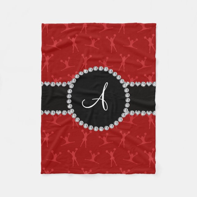 Couverture Polaire Cercle noir rouge monogramme (Devant)