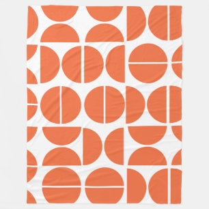 Couverture Polaire Cercle orangé moderne du milieu du siècle Abstra
