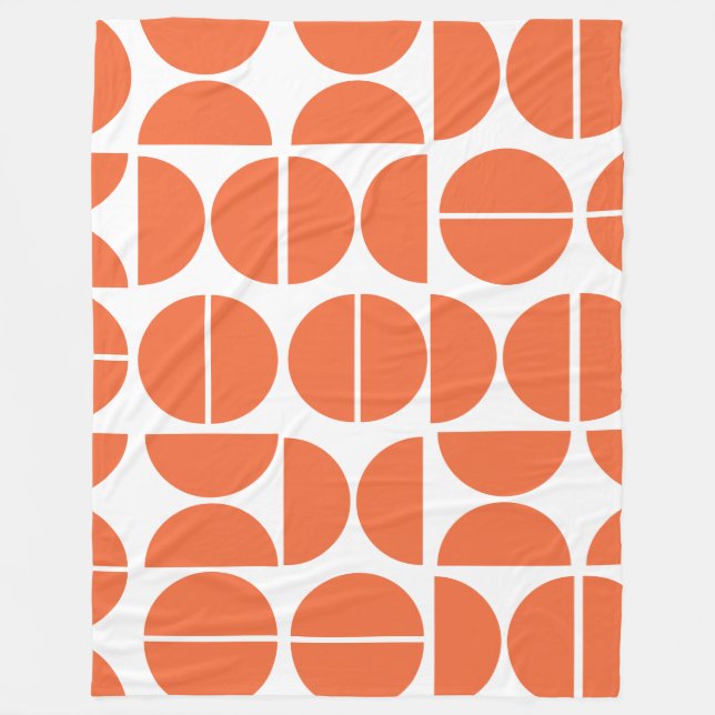 Couverture Polaire Cercle orangé moderne du milieu du siècle Abstrait (Devant)