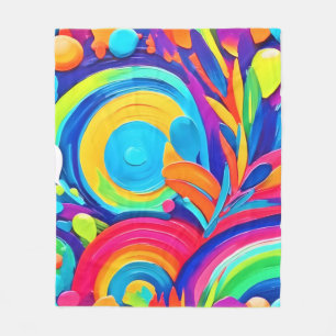 Couverture Polaire Cercles Abstraits colorés Peinture