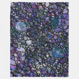 Couverture Polaire Cercles abstraits tirés par la main, bleu,