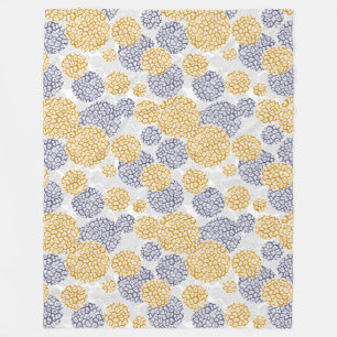 Couverture Polaire Cercles avec imprimé léopard jaune et bleu