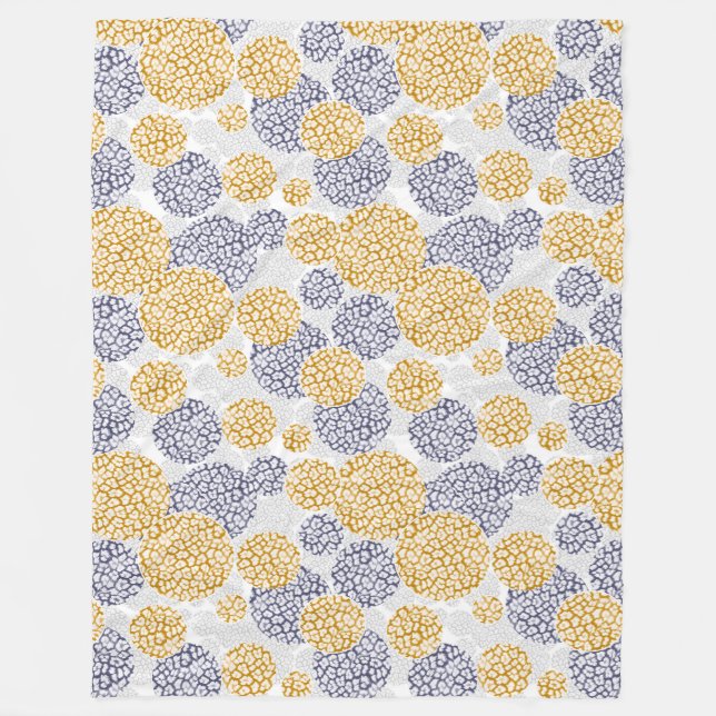 Couverture Polaire Cercles avec imprimé léopard jaune et bleu (Devant)