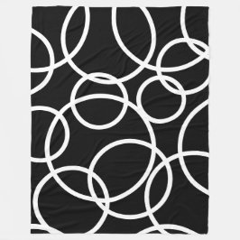 Couverture Polaire Cercles blancs géométriques Noir moderne Abstrait