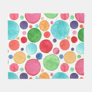 Couverture Polaire Cercles colorés aquarelle
