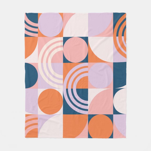 Couverture Polaire Cercles du milieu du siècle : Motif géométrique (Devant)