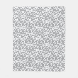 Couverture Polaire Cercles en spirale abstraits sur gris argent rapid