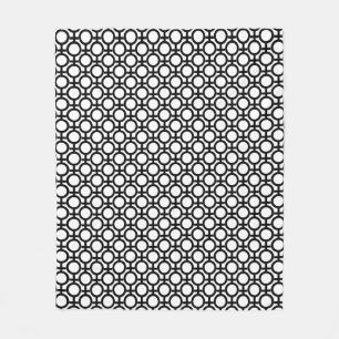 Couverture Polaire Cercles et lignes abstraits modernes sur fond noir