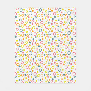 Couverture Polaire Cercles orange jaune turquoise Points