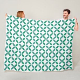 Couverture Polaire Cercles turquoises doux et vert mer ou pétales de