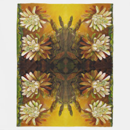 Couverture Polaire Cereus en fleur nocturne - fleur de cactus