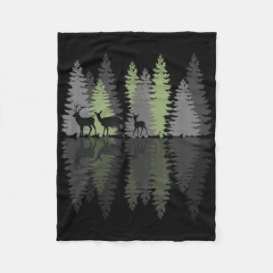 Couverture Polaire Cerf Buck Chevreuil Faon Pins Sylvestre Amour Camp