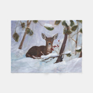 Couverture Polaire Cerfs communs de baie de houx