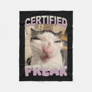 Couverture Polaire Certifié Freak Chat Mème Funny Humour animal