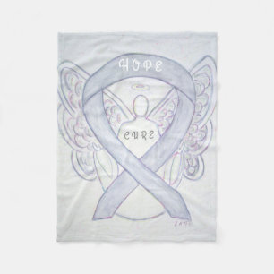 Couverture Polaire Cerveau Cancer Gris Sensibilisation Ruban Ange Cou
