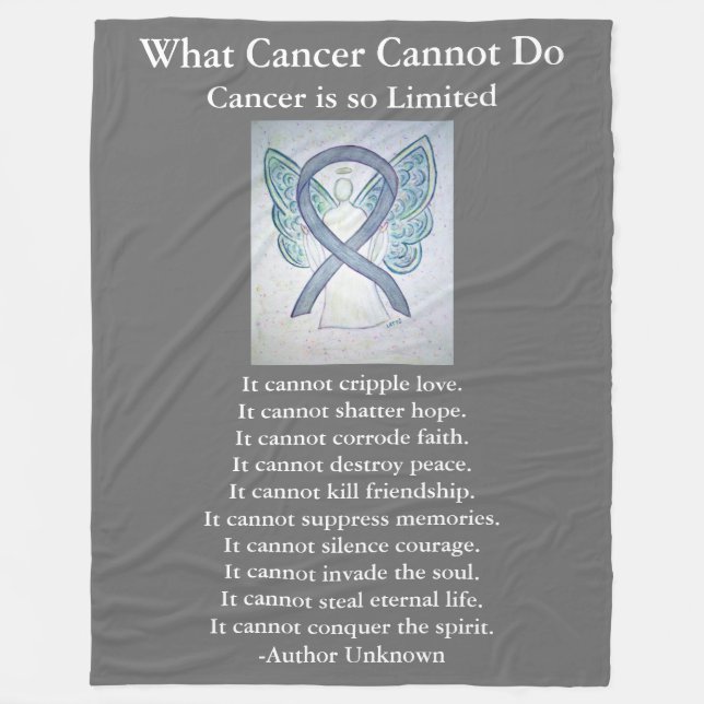 Couverture Polaire Cerveau Cancer Gris Sensibilisation Ruban Fleece B (Devant)