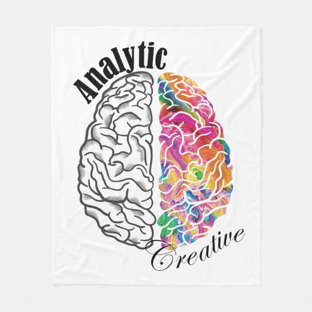 Couverture Polaire Cerveau Créatif Analytique À Braine Droite (Devant)