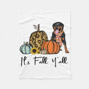 Couverture Polaire C'est Chute Y'all Jaune Rottweiler Chien Leopard P