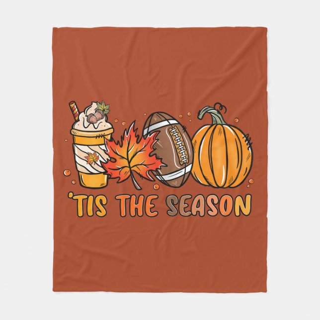 Couverture Polaire 'C'est la saison Automne automne Thanksgiving (Devant)