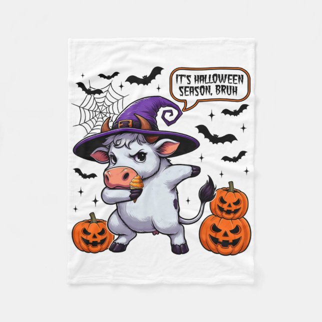 Couverture Polaire C'est la saison d'Halloween Bruh Funny Cow Moo Éff (Devant)
