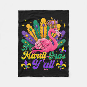 Couverture Polaire C'est Mardi Gras à vous Flamant de Carnaval Drôle