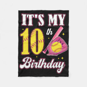 Couverture Polaire C'est mon 10ème anniversaire Softll fille 10 ans P