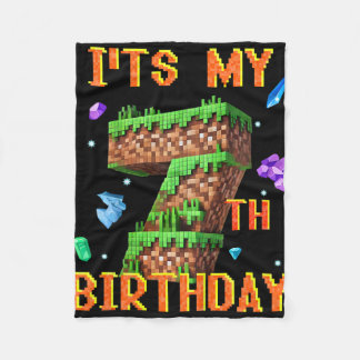 Couverture Polaire C'est mon 7ème anniversaire Pixel Gamer Party Garç