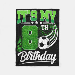 Couverture Polaire C'est mon 8ème anniversaire garçon ballon de footb