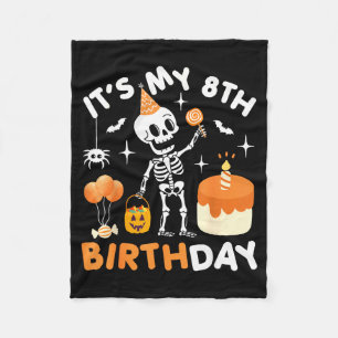 Couverture Polaire C'est mon 8ème anniversaire - squelette drôle d'Ha