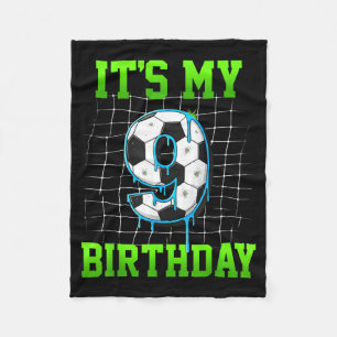Couverture Polaire C'est mon 9e anniversaire Funny Soccer Anniversair