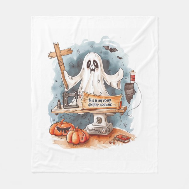 Couverture Polaire c'est mon costume de quilter effrayant (Devant)