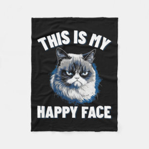 Couverture Polaire C'Est Mon Visage Heureux - Chat Drôle Avec Le Visa