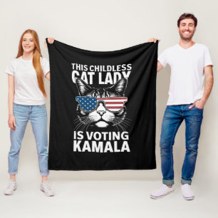 Couverture Polaire Cette dame de chats sans enfants vote Kamala-Harri