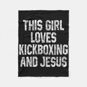 Couverture Polaire Cette fille adore le kickboxing et Jésus drôle kic