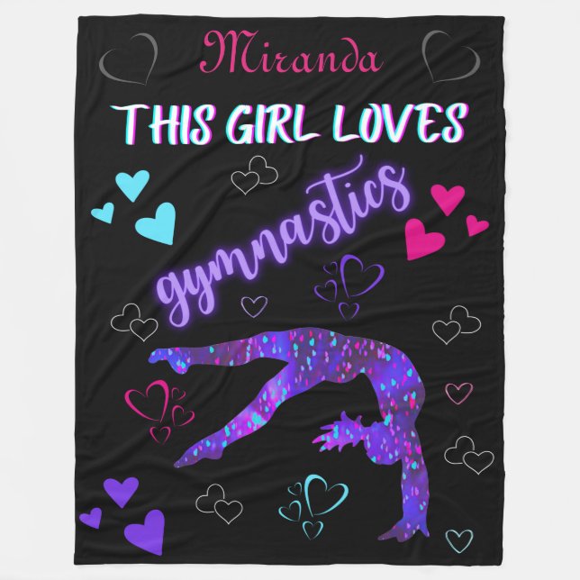 Couverture Polaire Cette Fille Aime La Gymnastique (Devant)