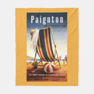 Couverture Polaire Chaise de plage de chemins de fer et affiche