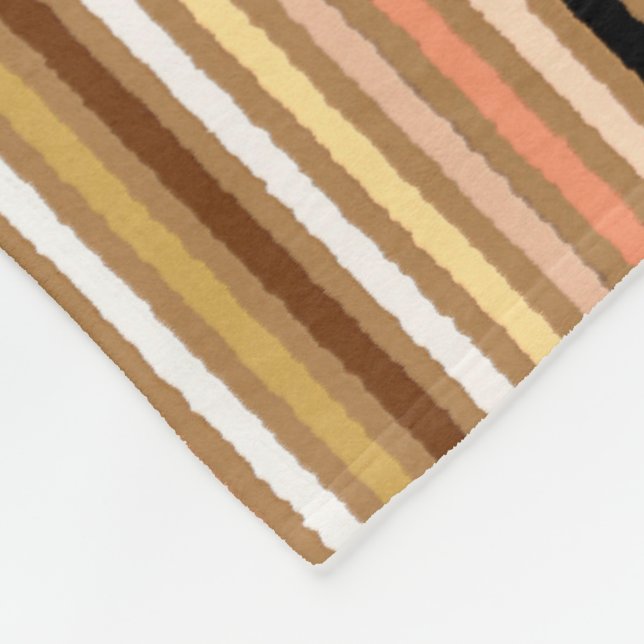 Couverture Polaire Chalk Stripes - Camel Tan et or (Coin)