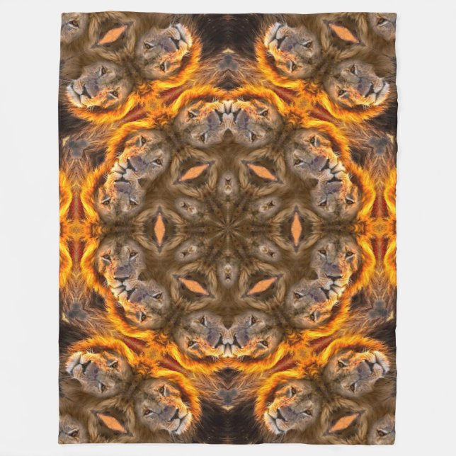 Couverture Polaire Chaman Lion Energy Mandala (Devant)