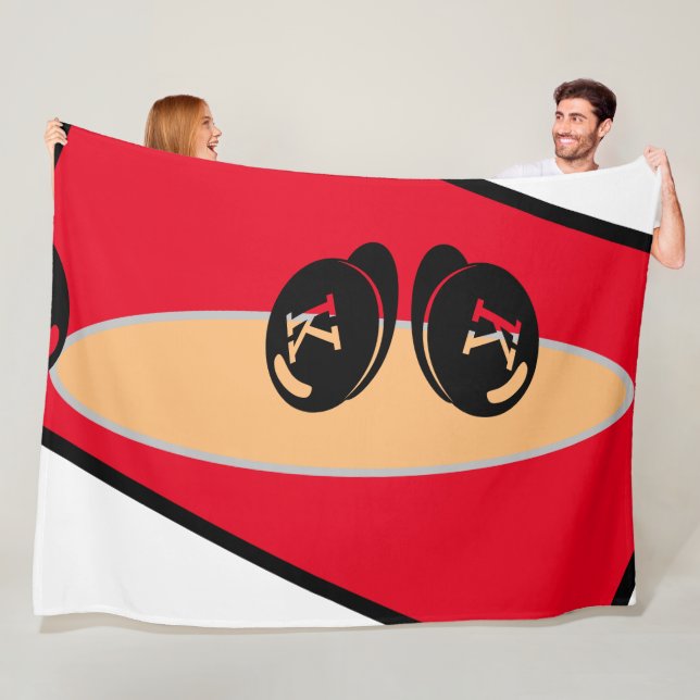 Couverture Polaire Chambre bébéCUTE_RED_WHITE_BLACK_ RMDESIGNFLO55 (En situation)