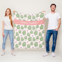 Chambre de bébé grenouille personnalisée rose aqua